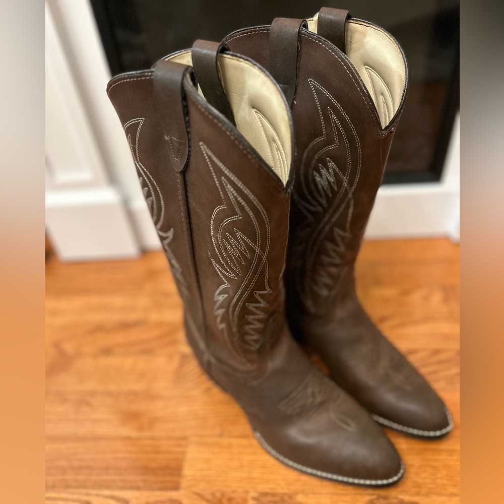 Bronco Cawboys Men’s Western Leather Boots Size 9.5 D